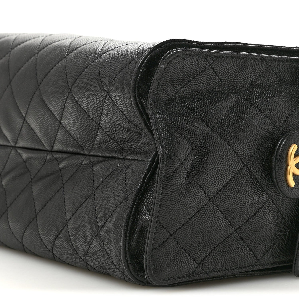 Caviar Quilted Medium Chanel 25 Handbag Black