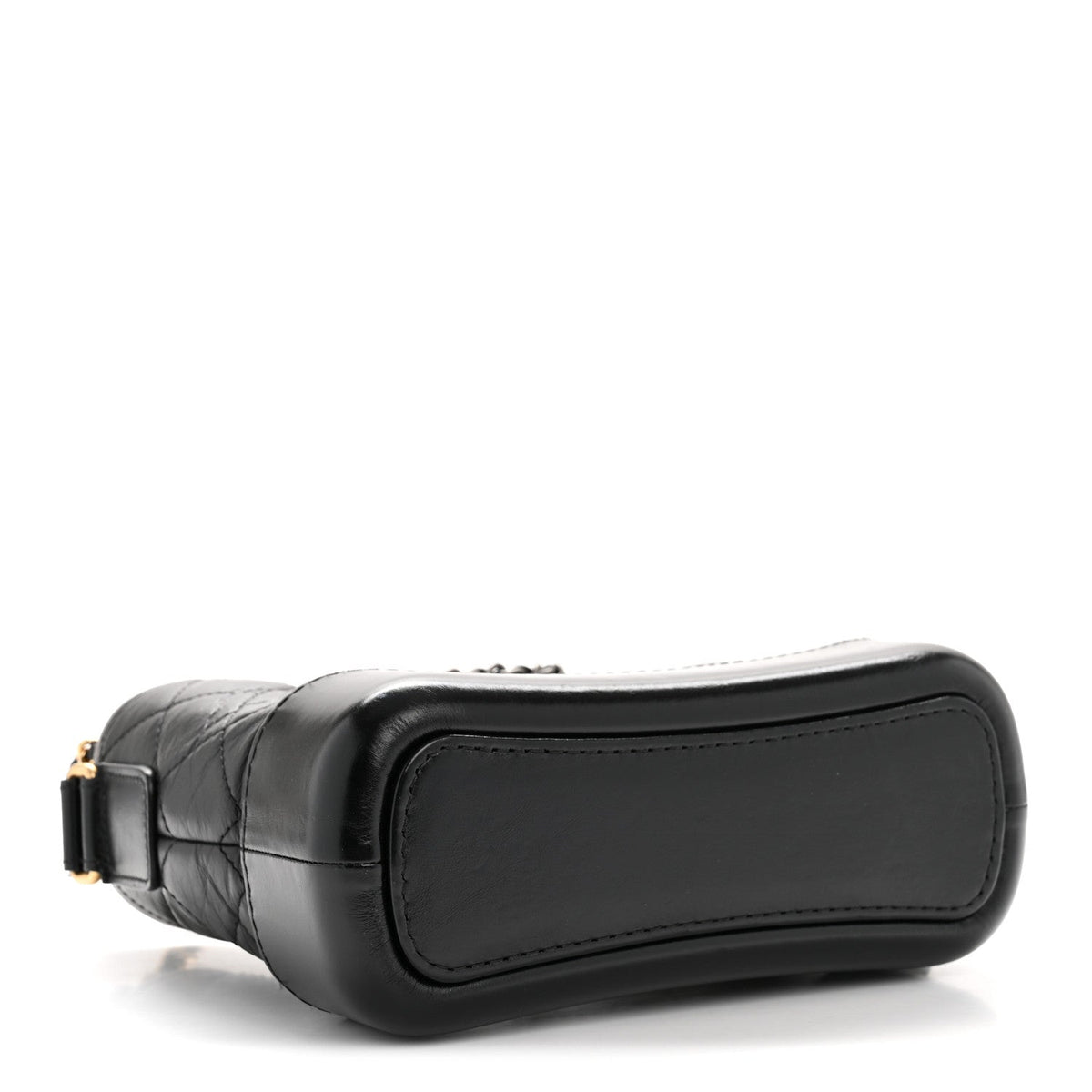 Aged Calfskin Quilted Small Gabrielle Hobo Black