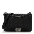 Lambskin Quilted New Medium Boy Flap Black
