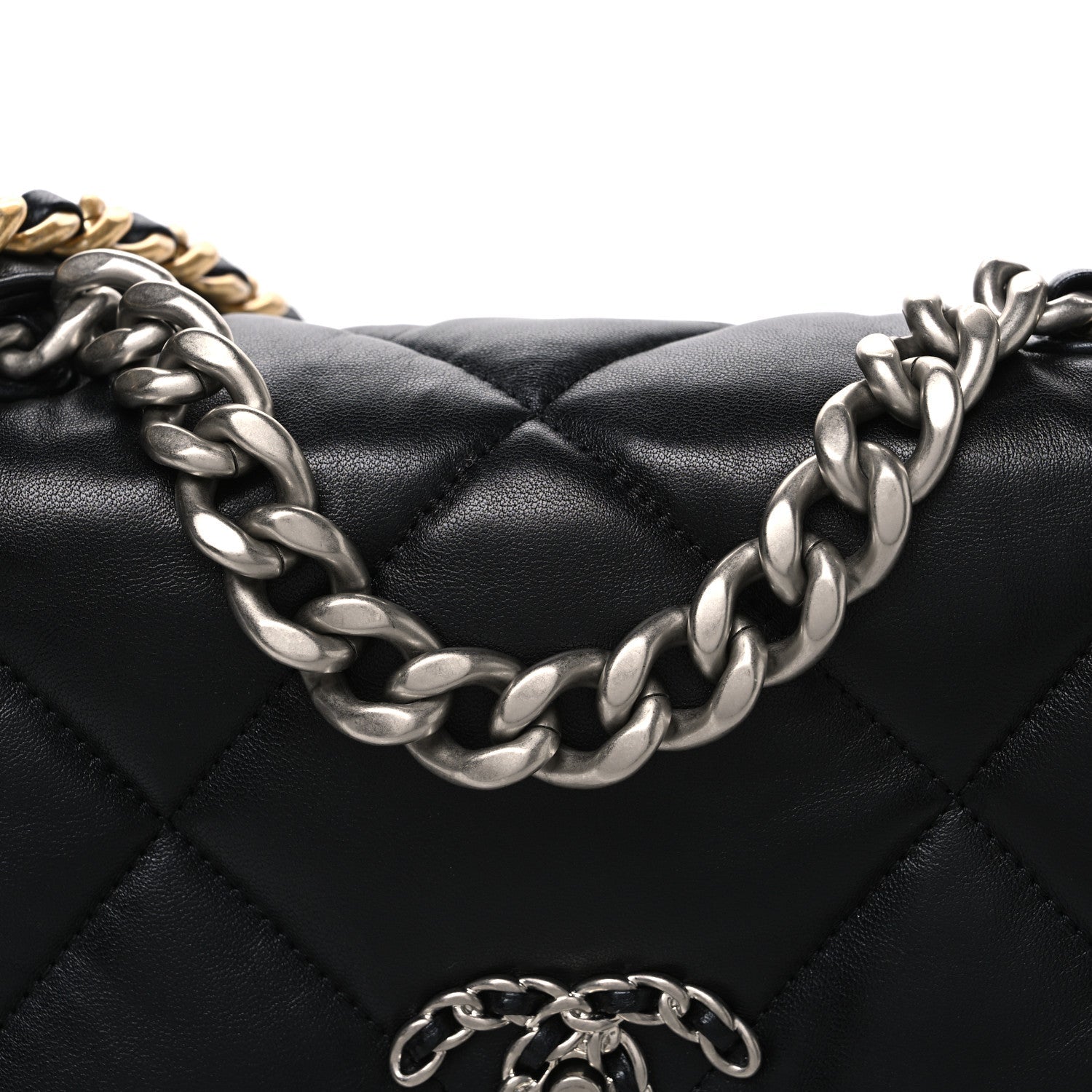 Lambskin Quilted Medium Chanel 19 Flap Black