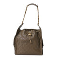 Caviar Quilted Medium Chanel 25 Handbag Dark Khaki