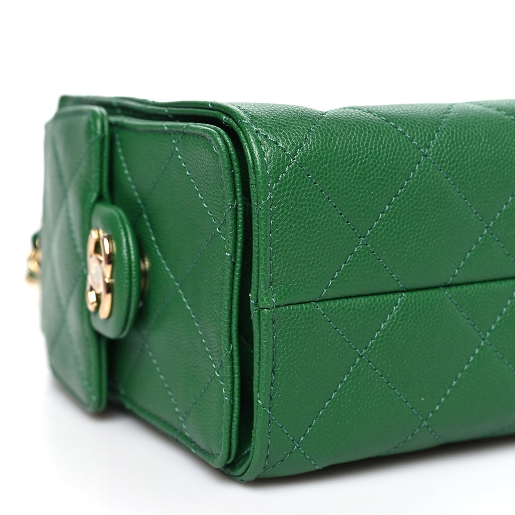 Caviar Quilted Mini Chanel 25 Handbag Green