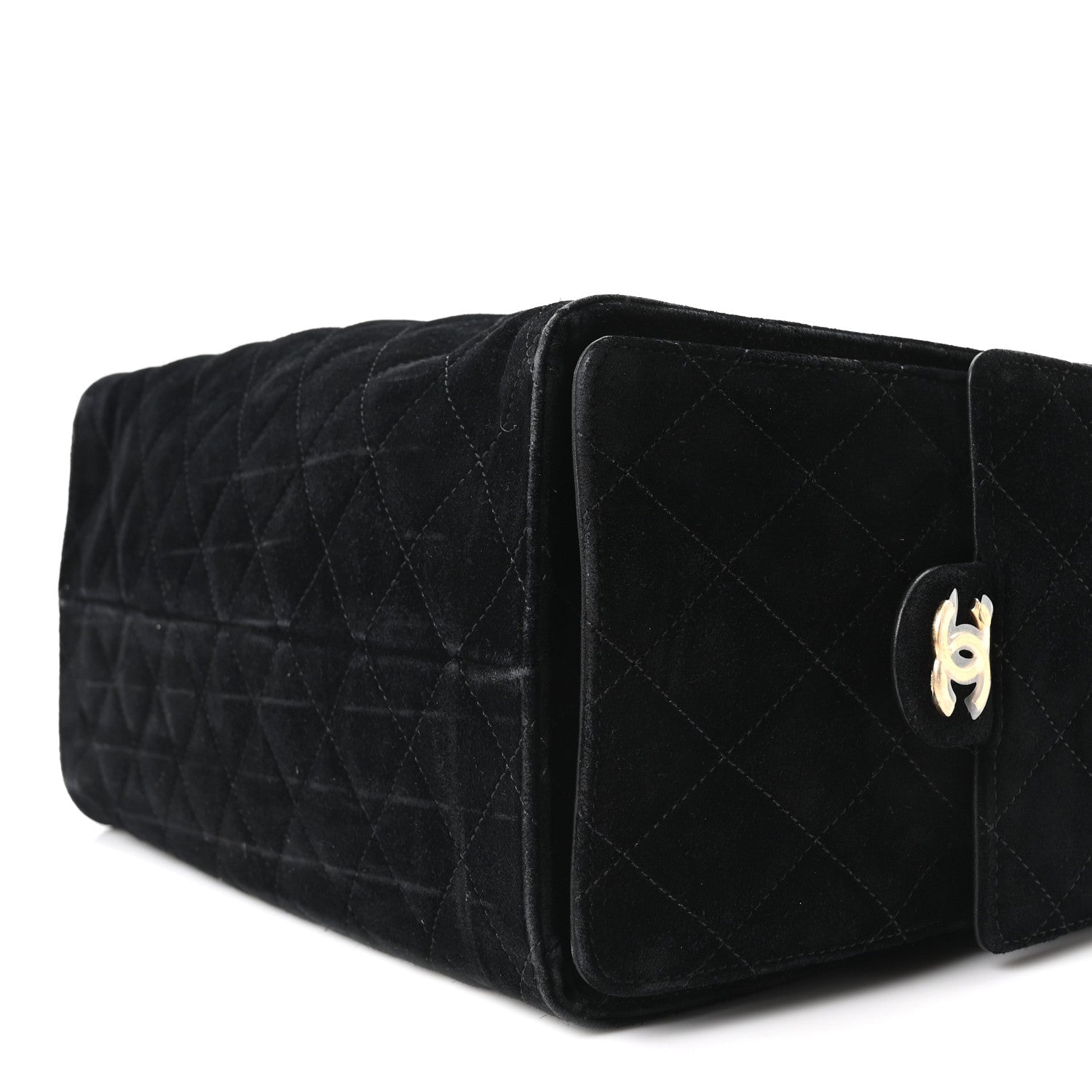 Suede Quilted Medium Chanel 25 Handbag Black