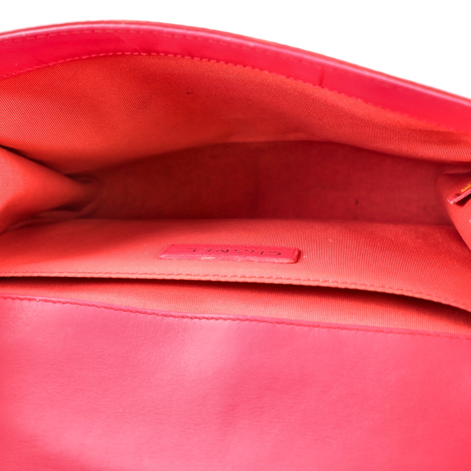 Patent Calfskin Enamel Quilted Medium Boy Flap Dark Pink