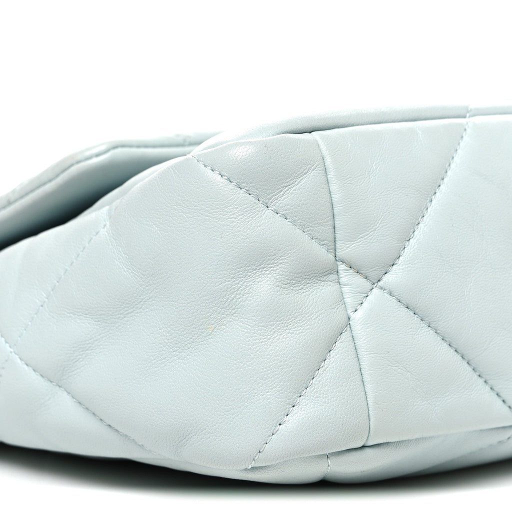 Lambskin Quilted Large Chanel 19 Flap Light Blue
