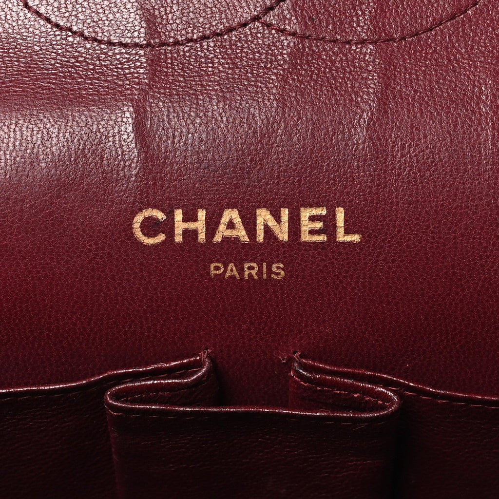 Lambskin Quilted Medium Double Flap Bijoux Chain Black
