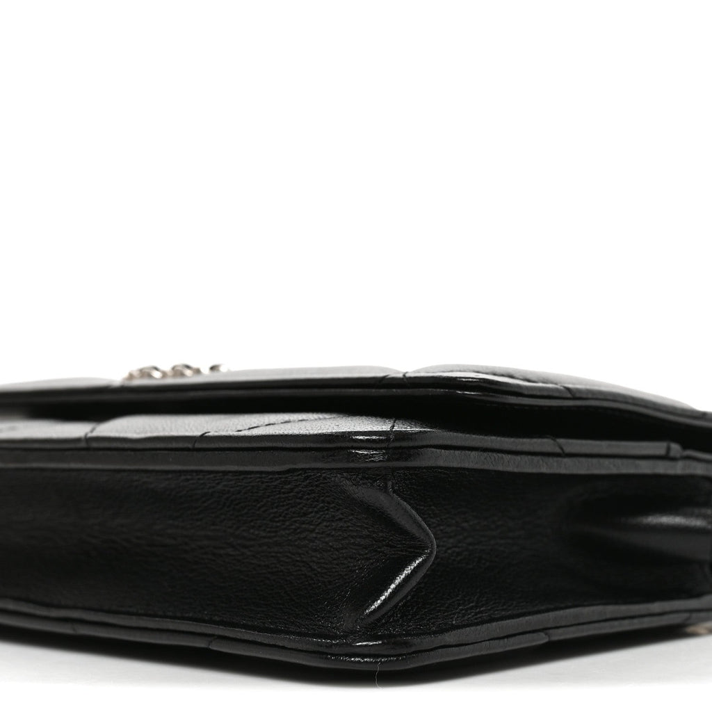 Lambskin Quilted Chanel 19 Wallet On Chain WOC Black
