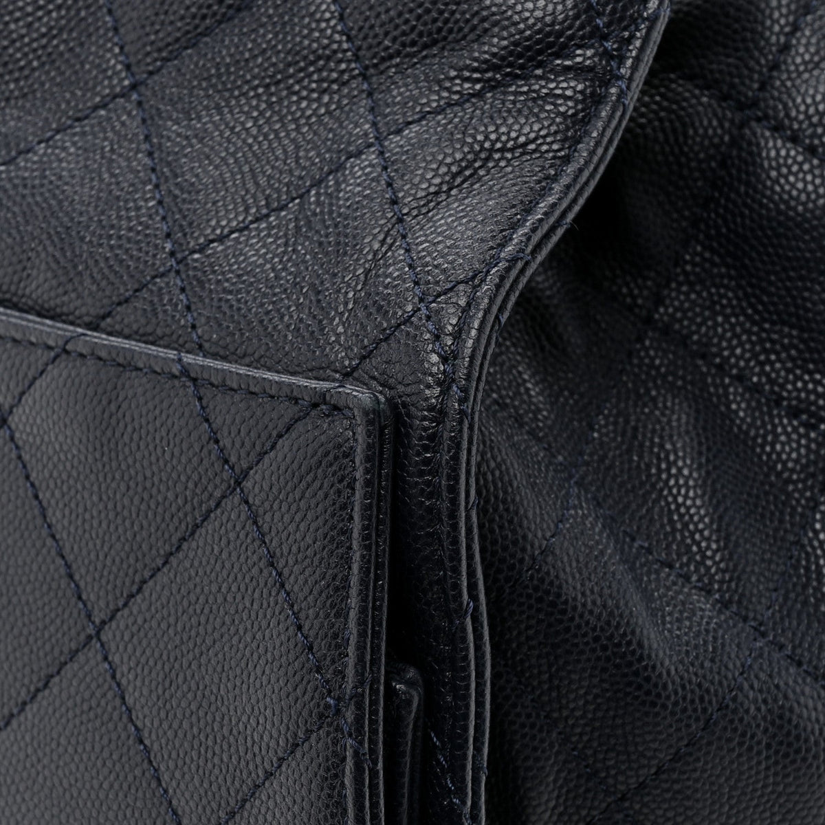 Caviar Quilted Medium Chanel 25 Handbag Dark Navy