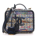 Tweed Snakeskin Quilted Medium CC Filigree Vanity Case Multicolor