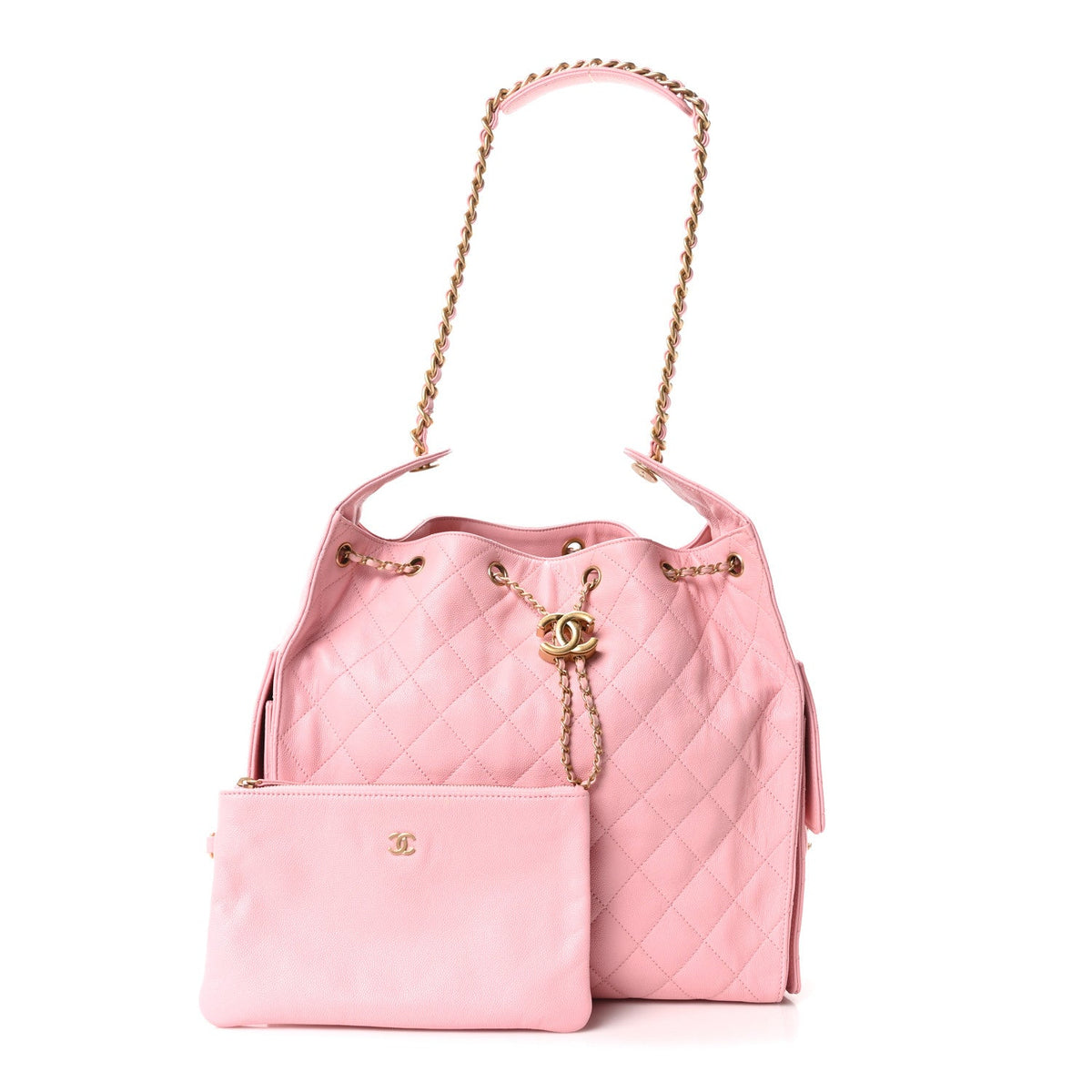 Caviar Quilted Medium Chanel 25 Handbag Light Pink