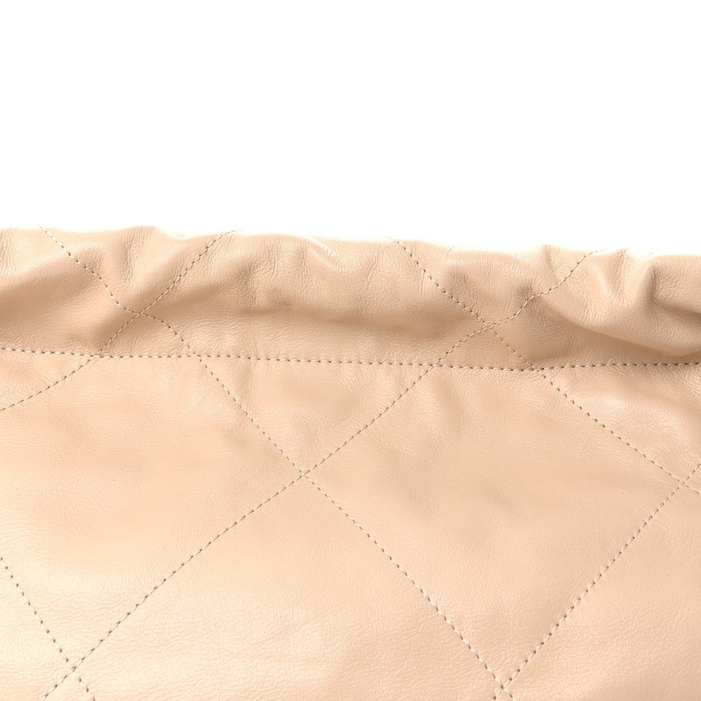 Shiny Calfskin Quilted Small Chanel 22 Ecru