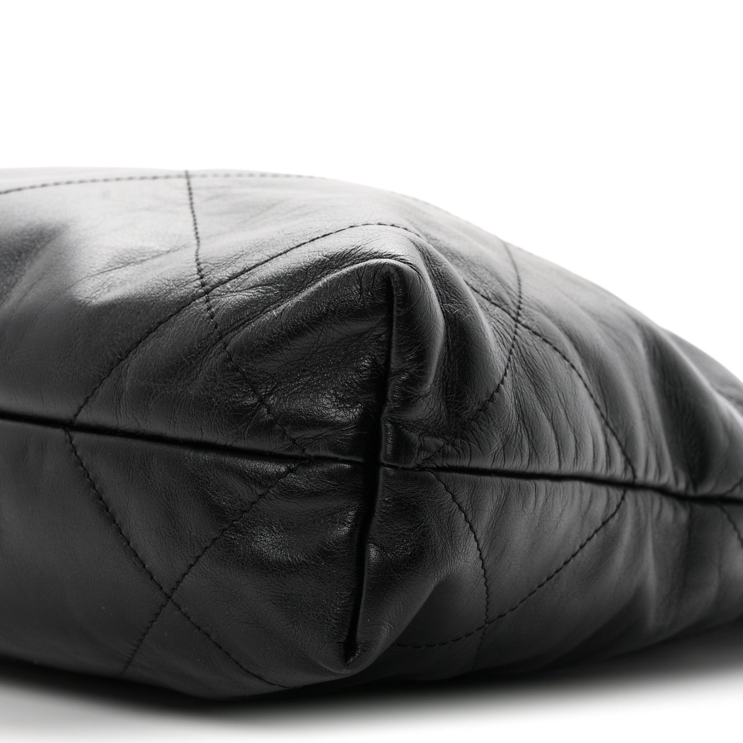Shiny Calfskin Quilted Small Chanel 22 Black