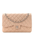 Caviar Quilted Jumbo Double Flap Light Pink