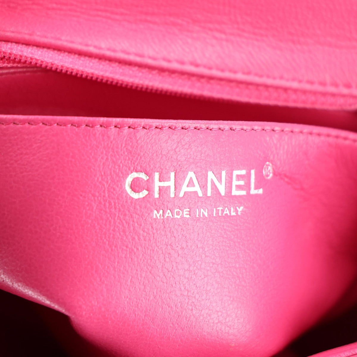 Lambskin Quilted Mini Square Flap Dark Pink