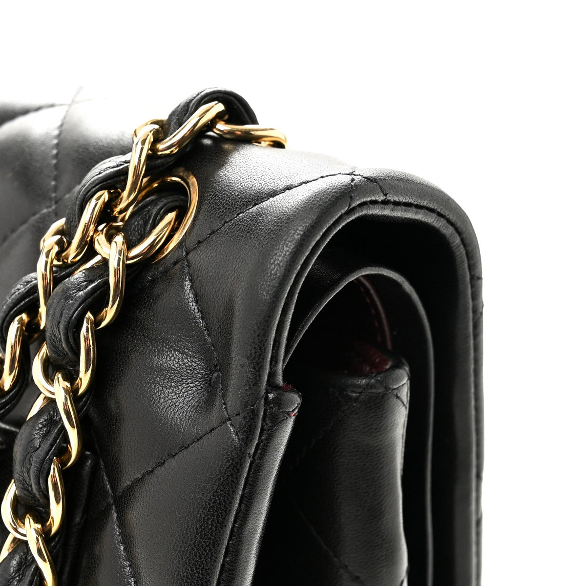 Lambskin Quilted Maxi Double Flap Black