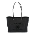 Canvas Sequin Small Deauville Tote Charcoal