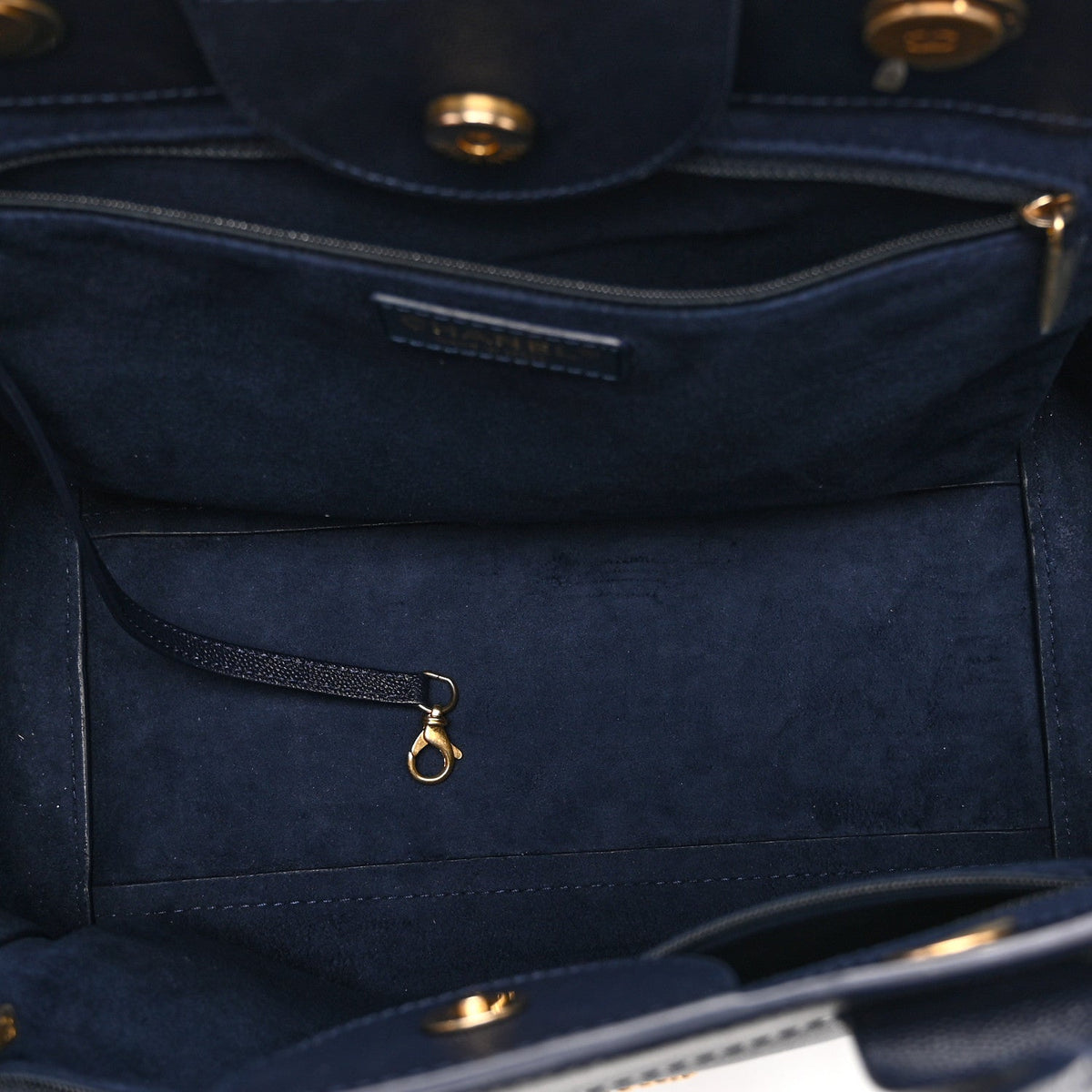 Caviar Small Studded Deauville Tote Navy