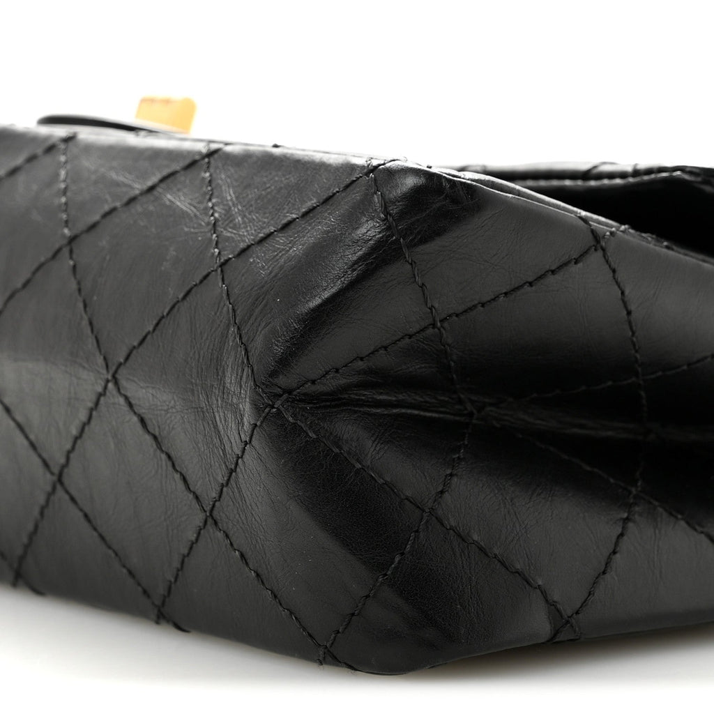 Aged Calfskin Quilted 2.55 Reissue 226 Flap Black
