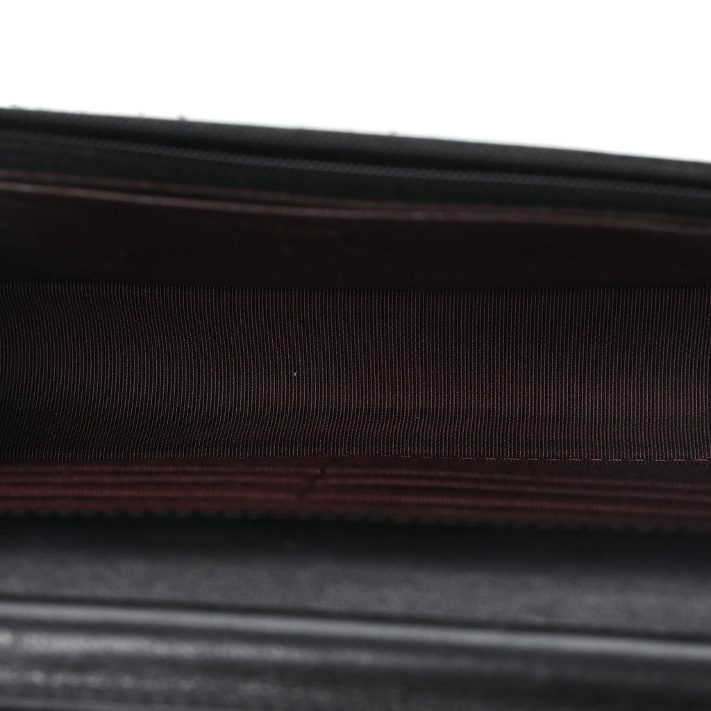 Lambskin Quilted Wallet On Chain WOC Black