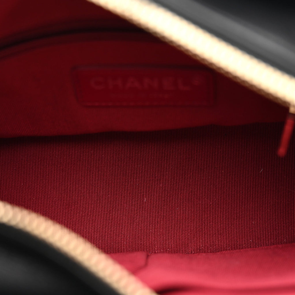 Aged Calfskin Quilted Small Gabrielle Logo Hobo Black