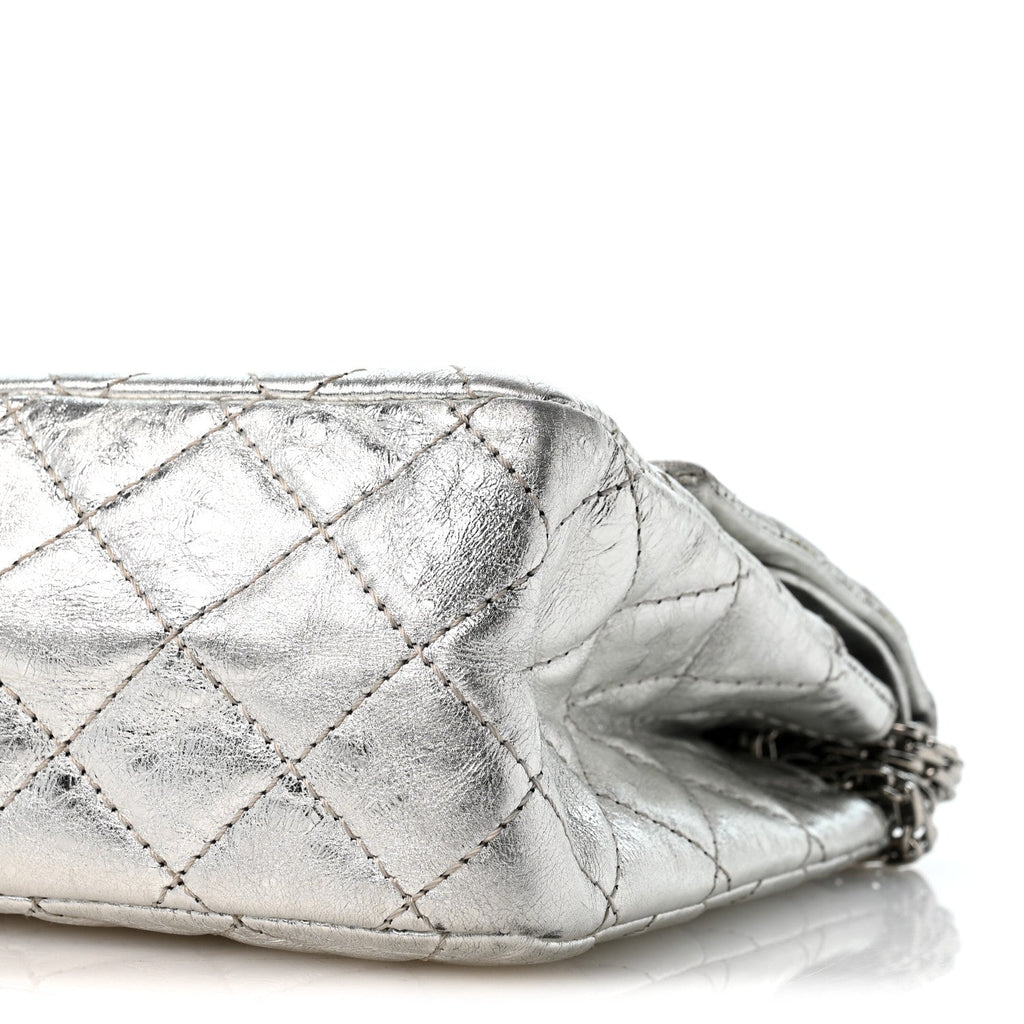 Metallic Aged Calfskin Quilted 2.55 Reissue 226 Flap Silver