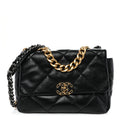 Lambskin Quilted Large Chanel 19 Flap Black