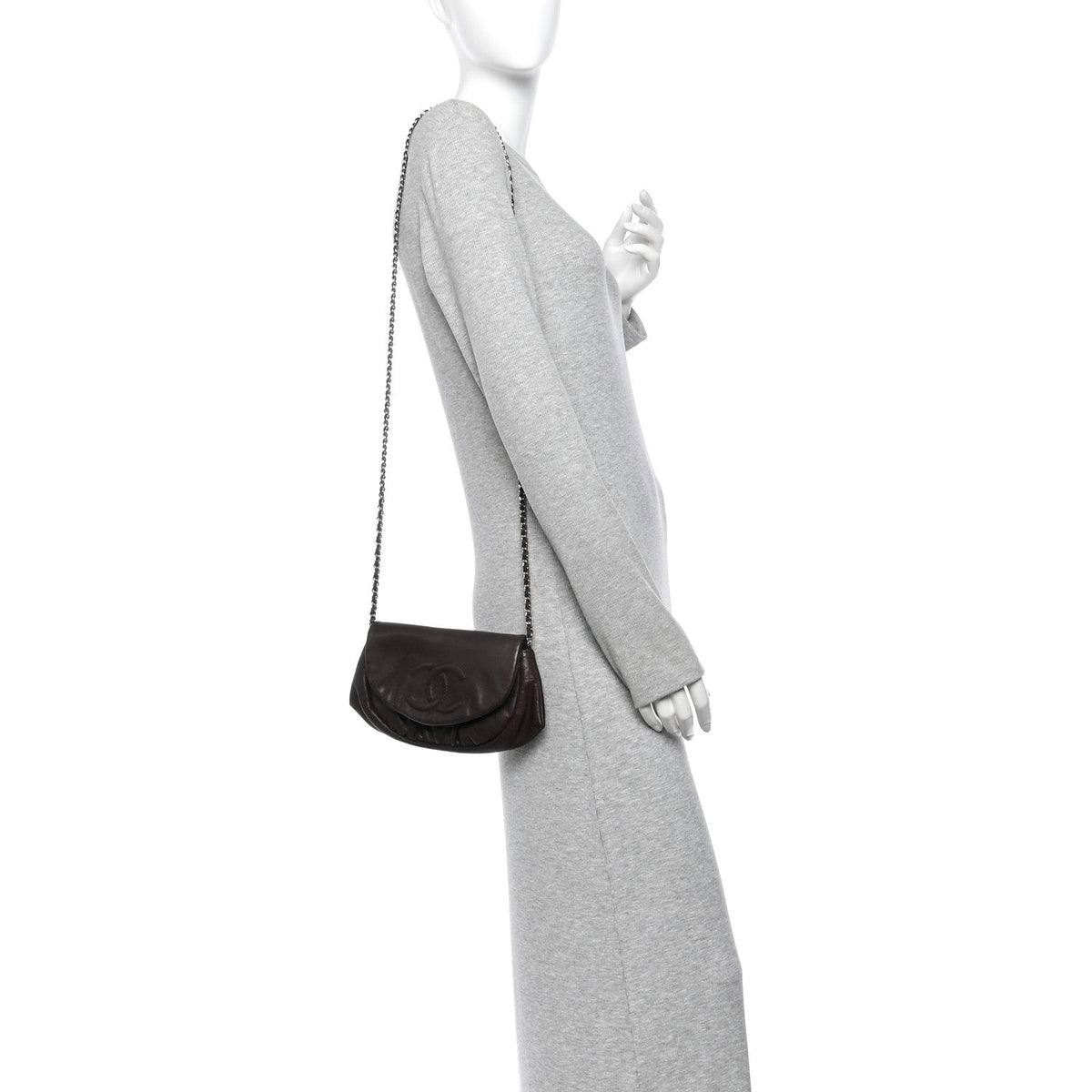 Caviar Half Moon Wallet On Chain WOC Brown