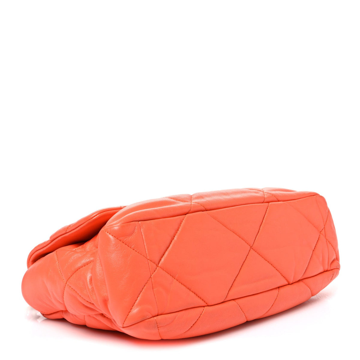 Goatskin Quilted Large Chanel 19 Flap Orange