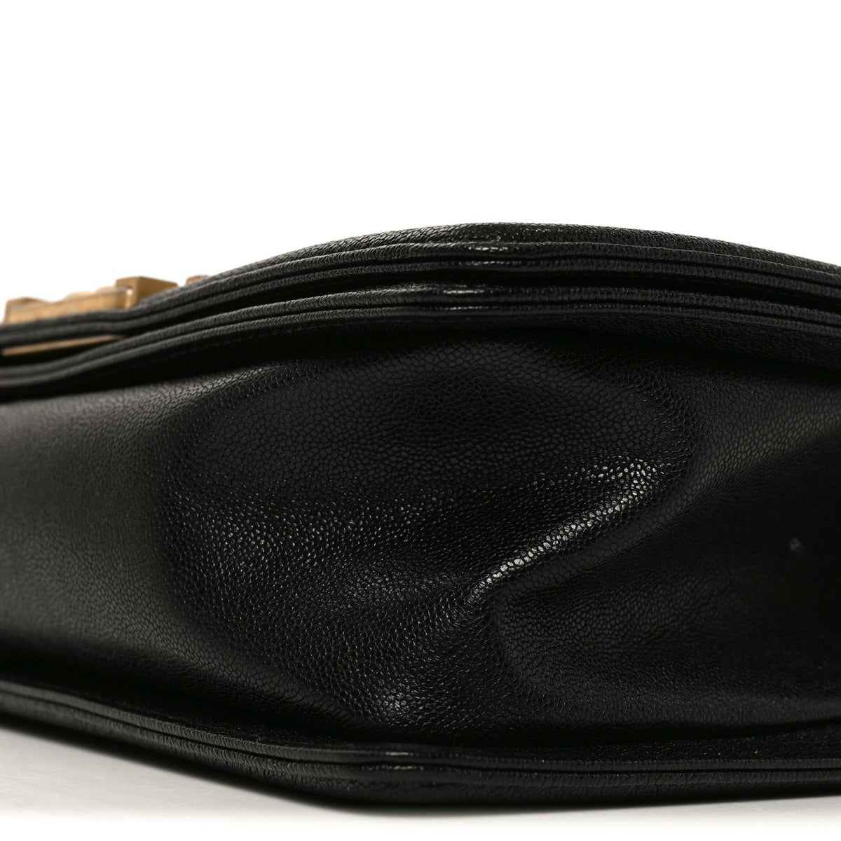 Caviar Chevron Quilted Medium Boy Flap Black