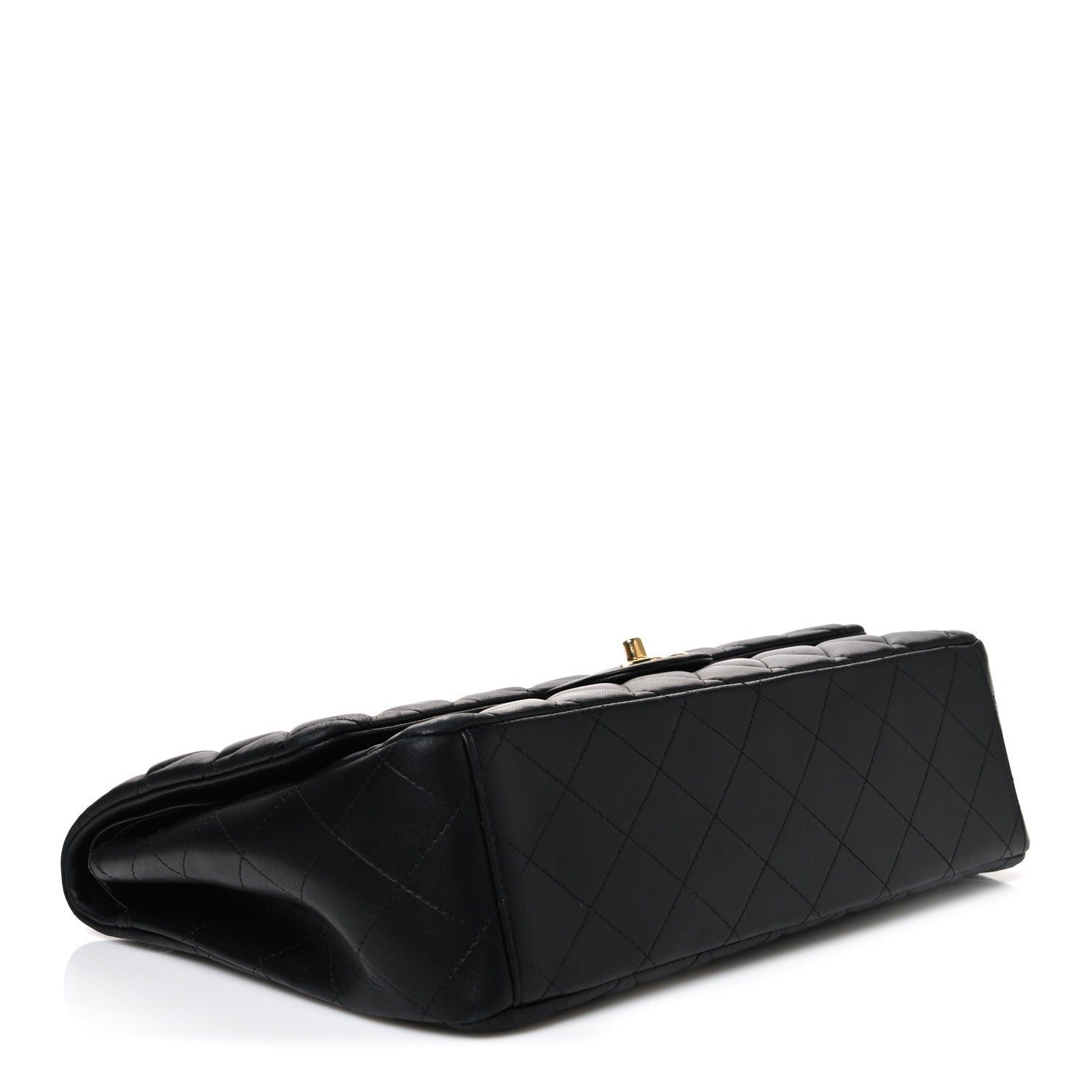 Lambskin Quilted Maxi Double Flap Black