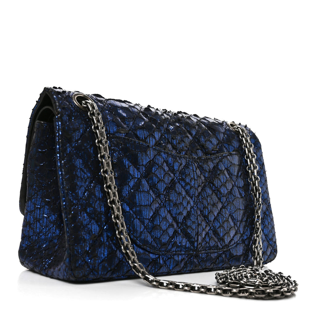 Metallic Snakeskin 2.55 Reissue 225 Flap Blue