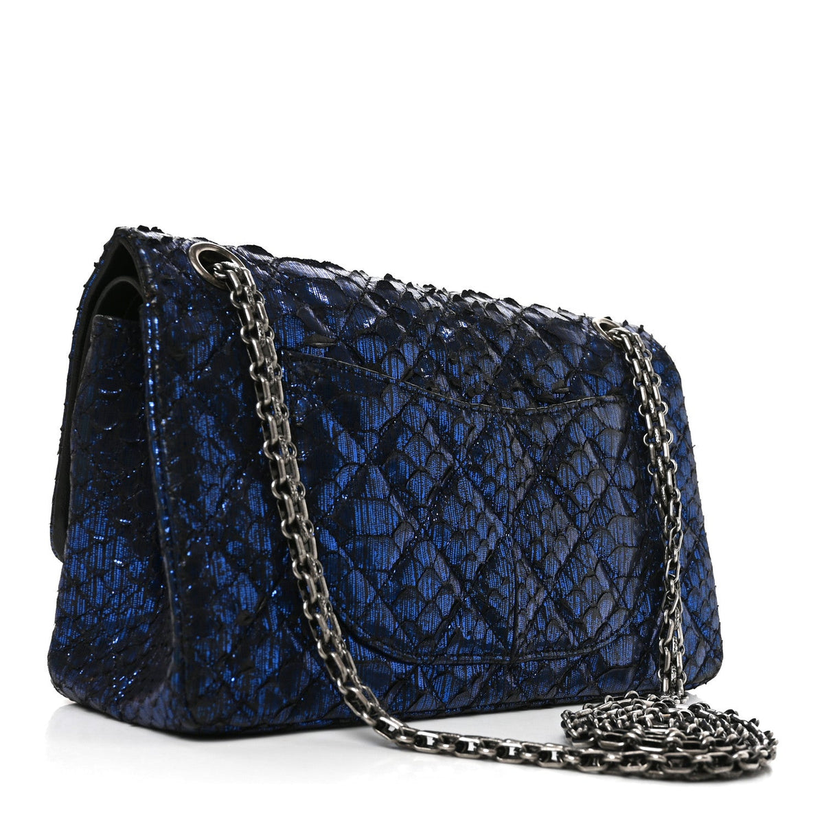 Metallic Snakeskin 2.55 Reissue 225 Flap Blue