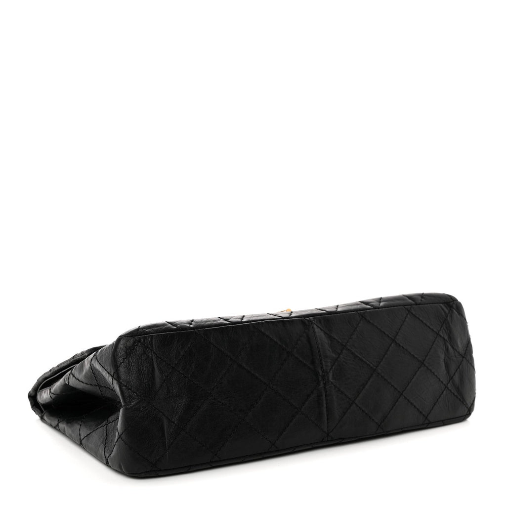 Aged Calfskin Quilted 2.55 Reissue 227 Flap Black