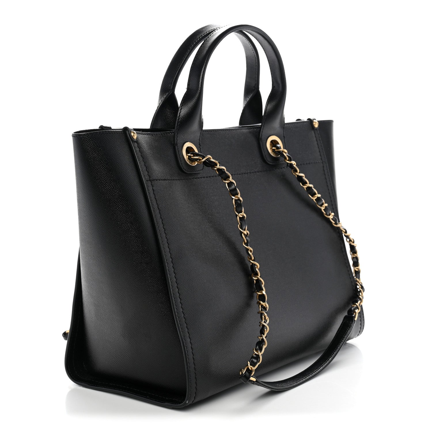 Caviar Small Studded Deauville Tote Black