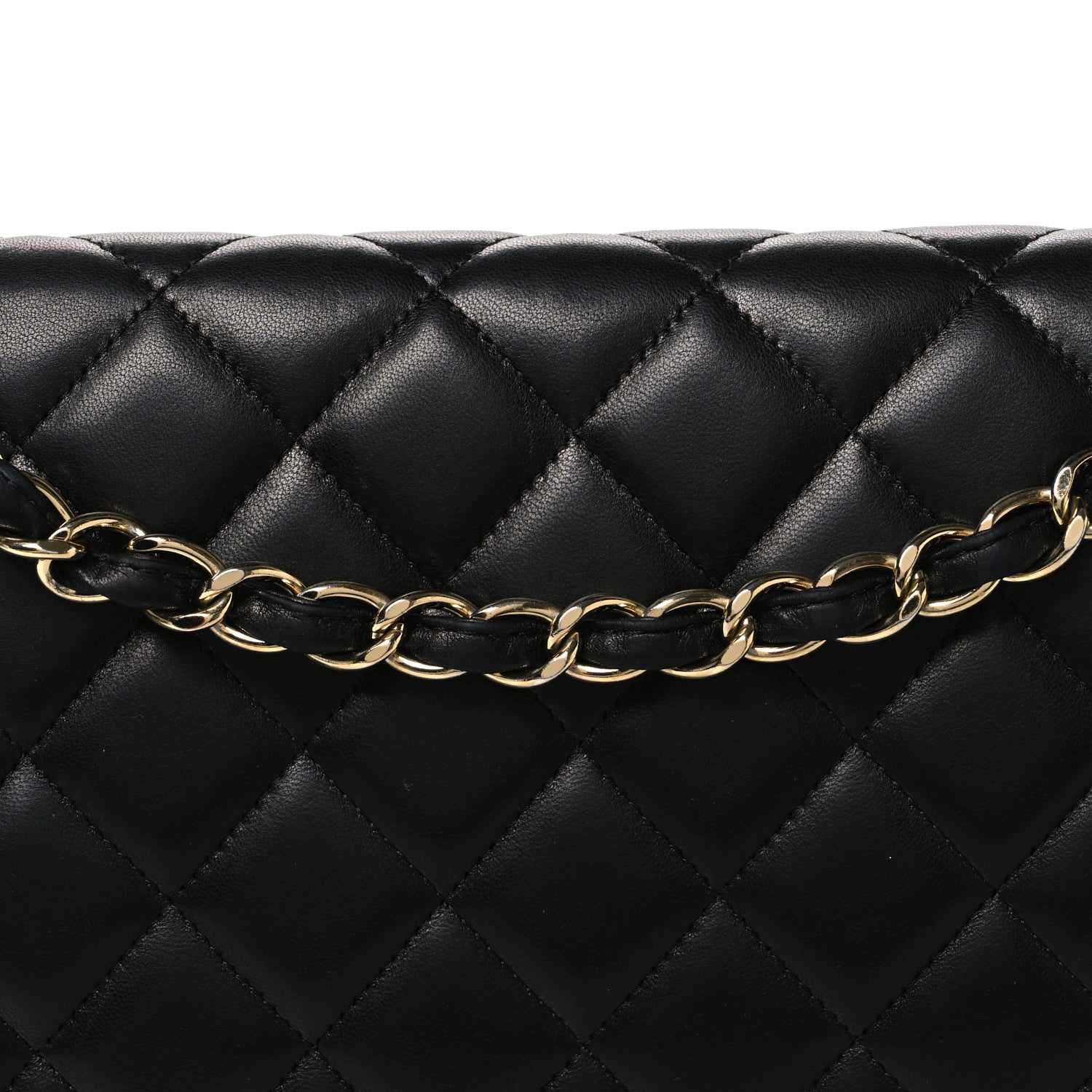 Lambskin Quilted Maxi Double Flap Black