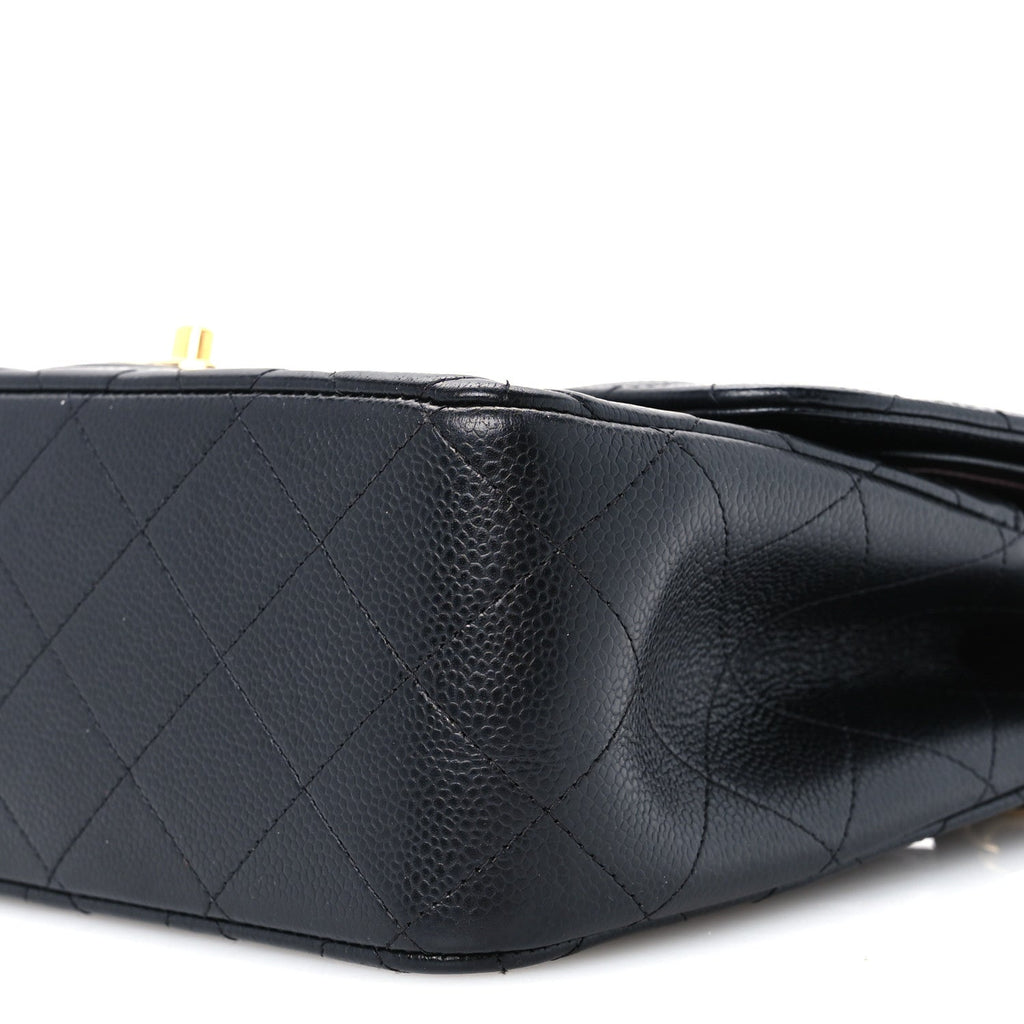 Caviar Quilted Jumbo Double Flap Black