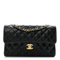 Caviar Quilted Small Double Flap Black