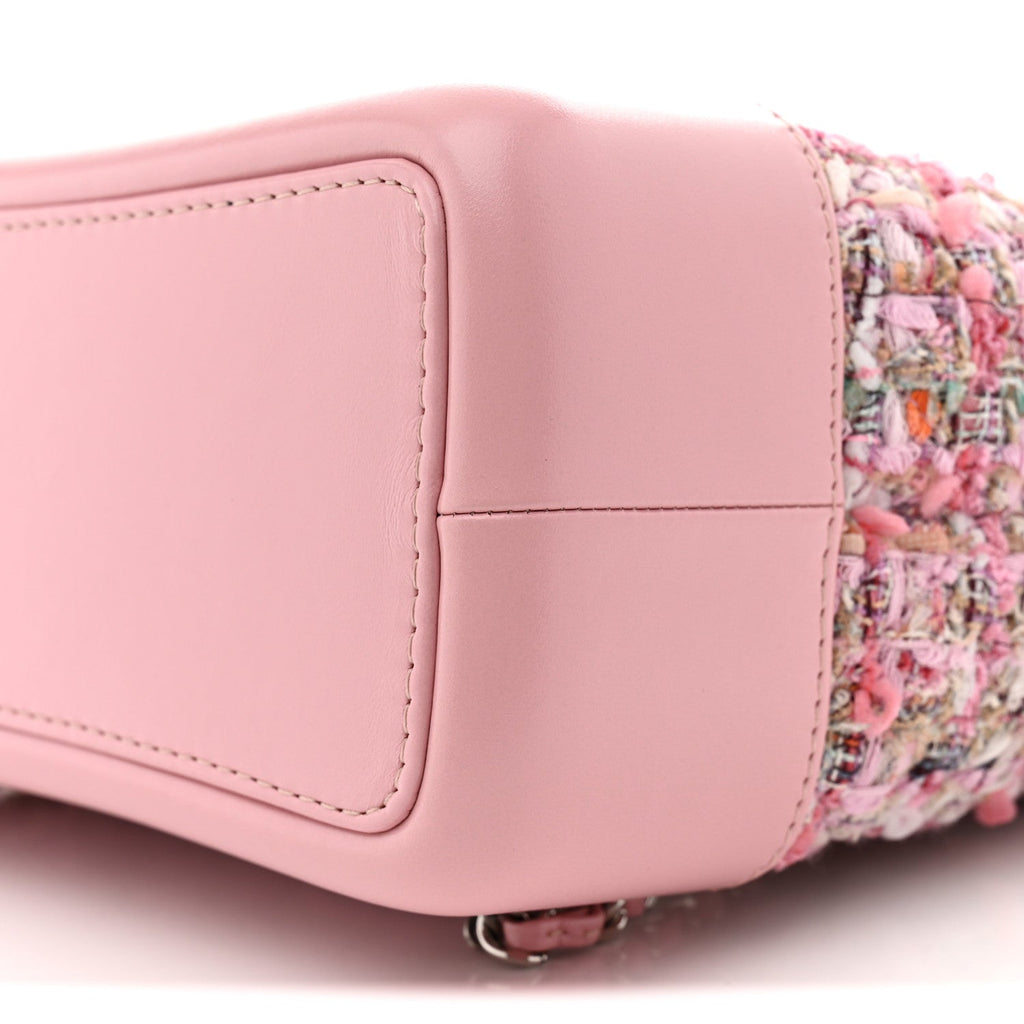 Tweed Calfskin Quilted Gabrielle Backpack Pink
