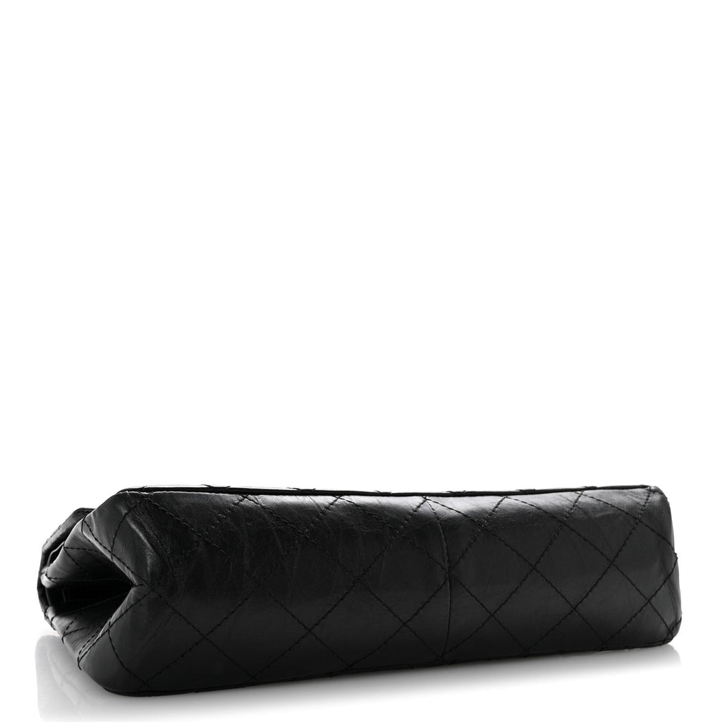 Aged Calfskin Quilted 2.55 Reissue 227 Flap Black