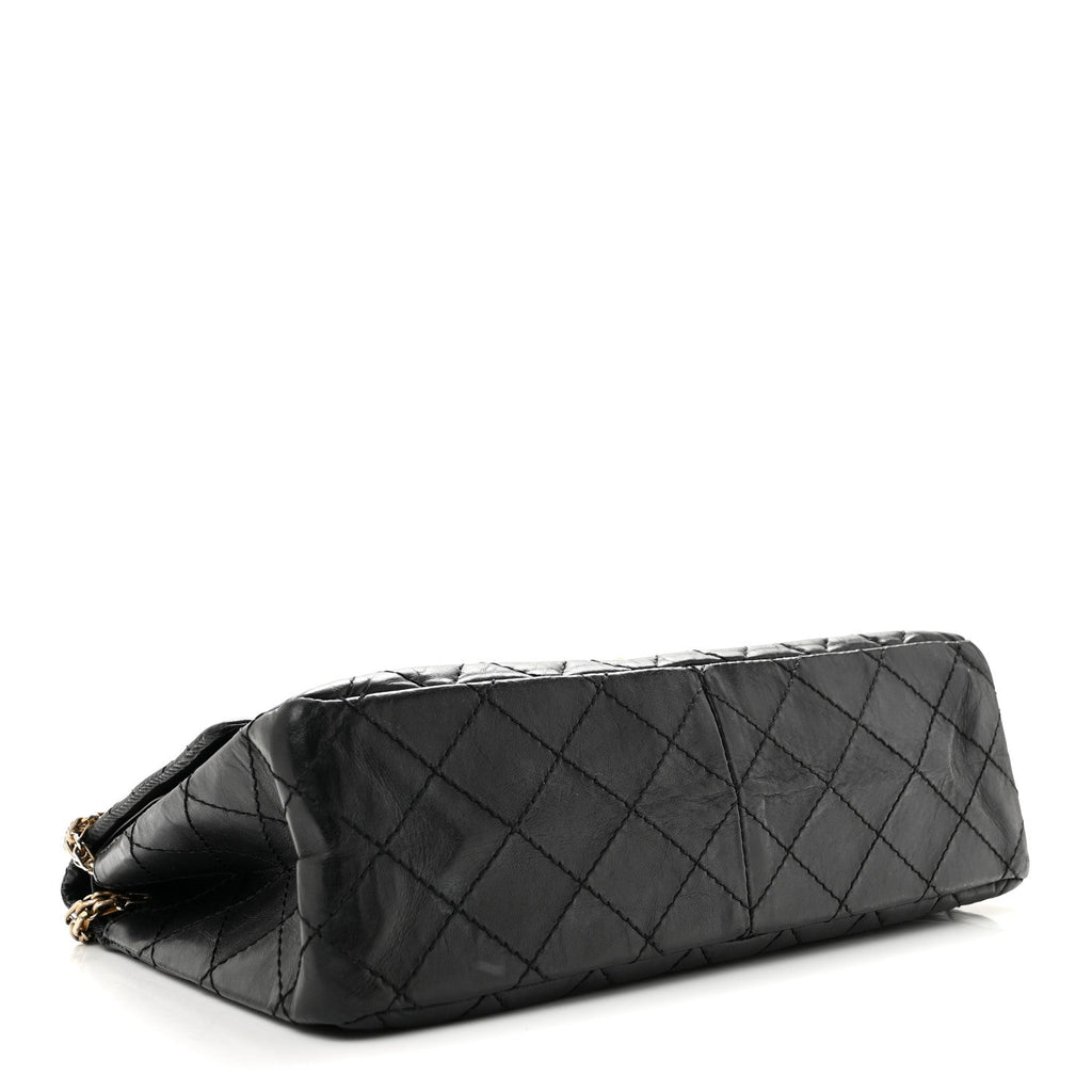 Aged Calfskin Quilted 2.55 Reissue 226 Flap Black