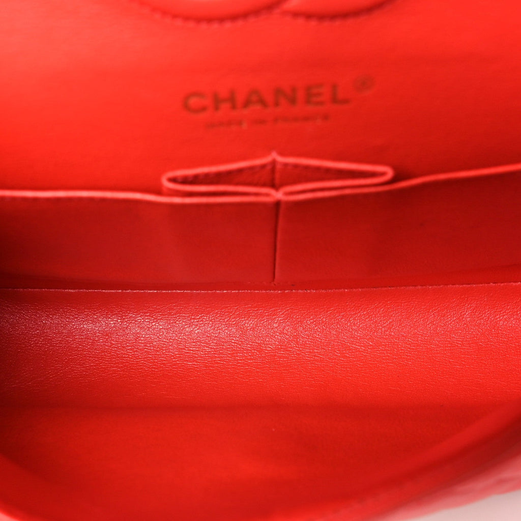 Lambskin Quilted Small Double Flap Red