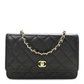 Caviar Quilted CC Turnlock Wallet On Chain WOC Black
