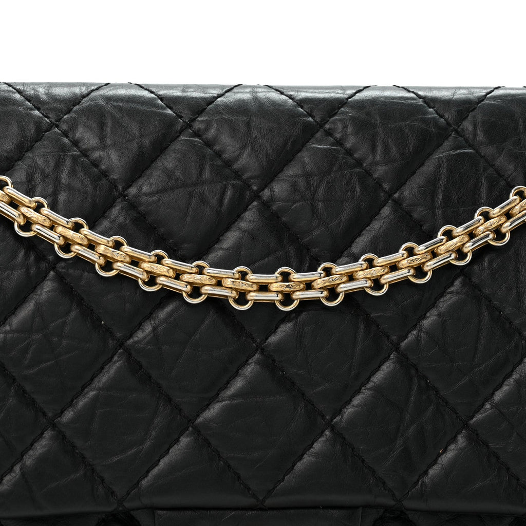 Aged Calfskin Quilted 2.55 Reissue 226 Flap Black