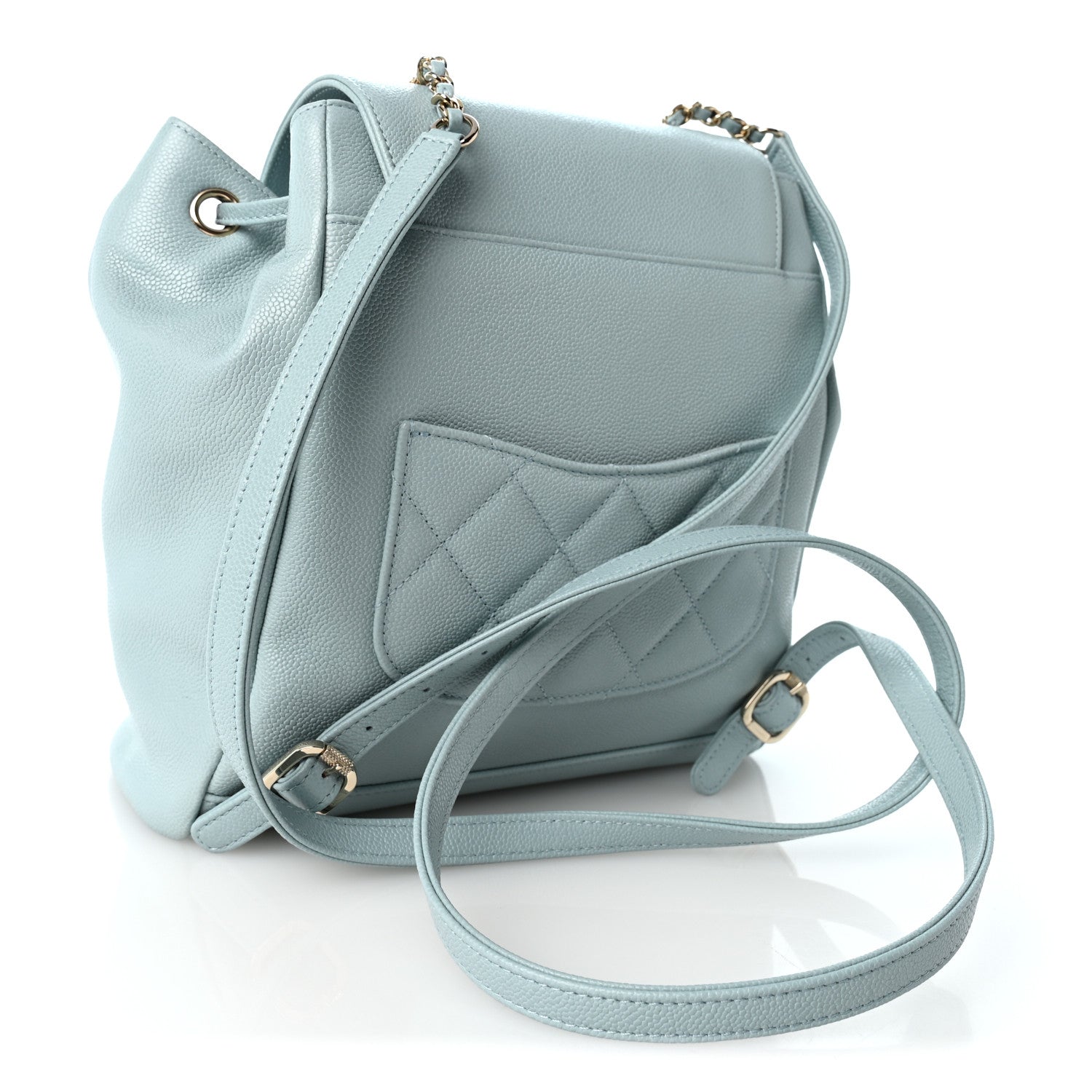 Caviar Quilted Business Affinity Backpack Light Blue