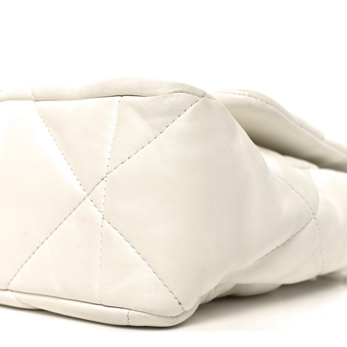 Quilted Large Chanel 19 Flap White