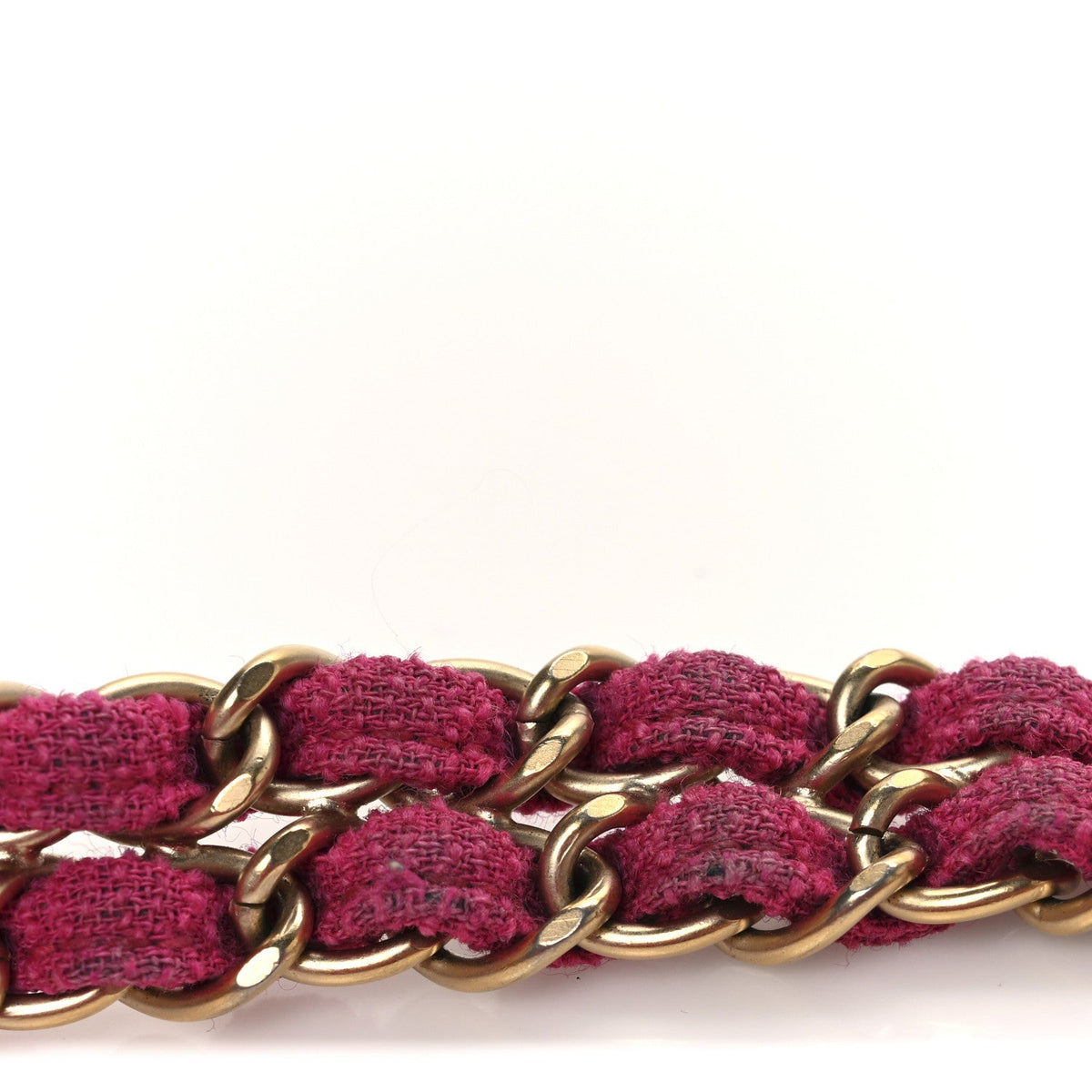 Tweed Quilted Medium Double Flap Fuchsia