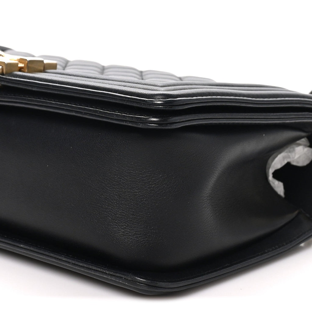 Lambskin Quilted Medium Boy Flap Black
