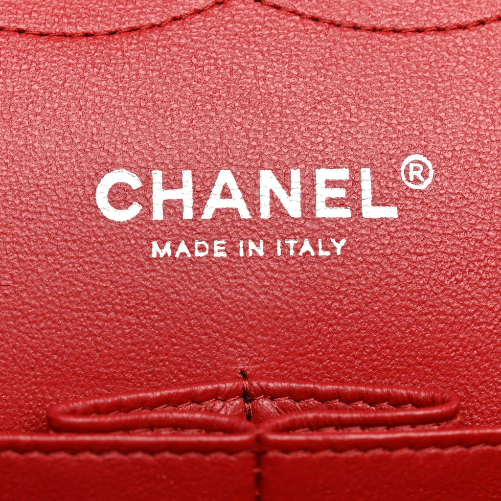 Lambskin Quilted Jumbo Double Flap Red