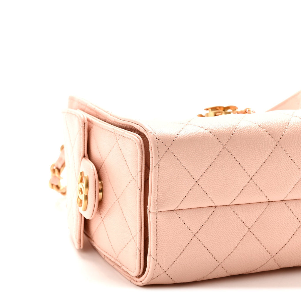 Caviar Quilted Mini Chanel 25 Handbag Light Pink