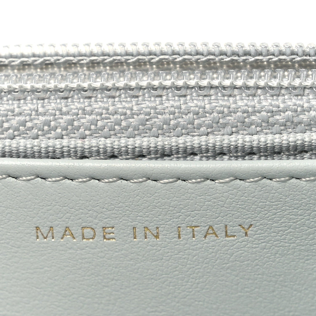 Lambskin Quilted Chanel 19 Wallet On Chain WOC Light Blue